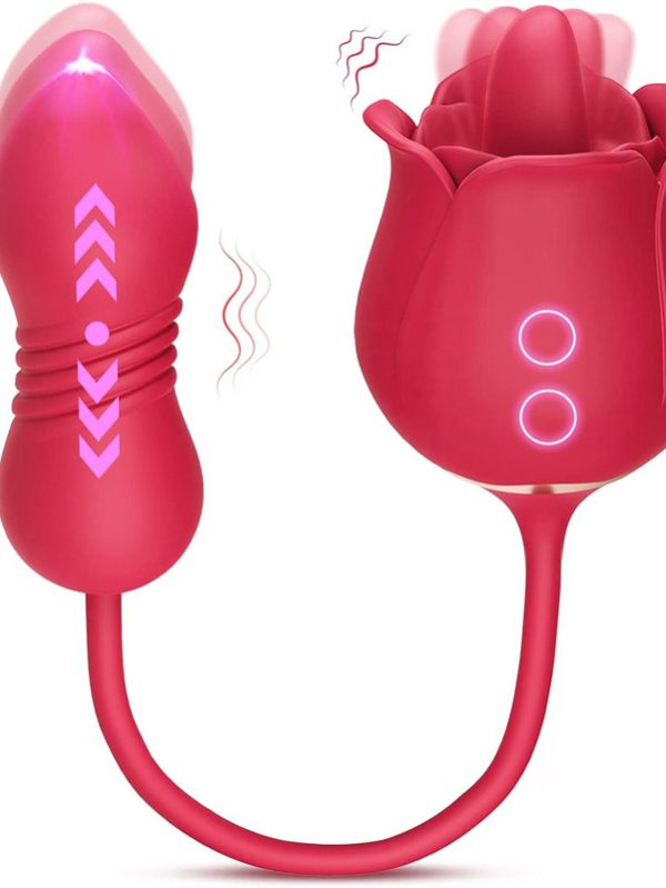 Juguete Sexual de Rosa 3 en 1 para Mujeres Estimulador de Clítoris