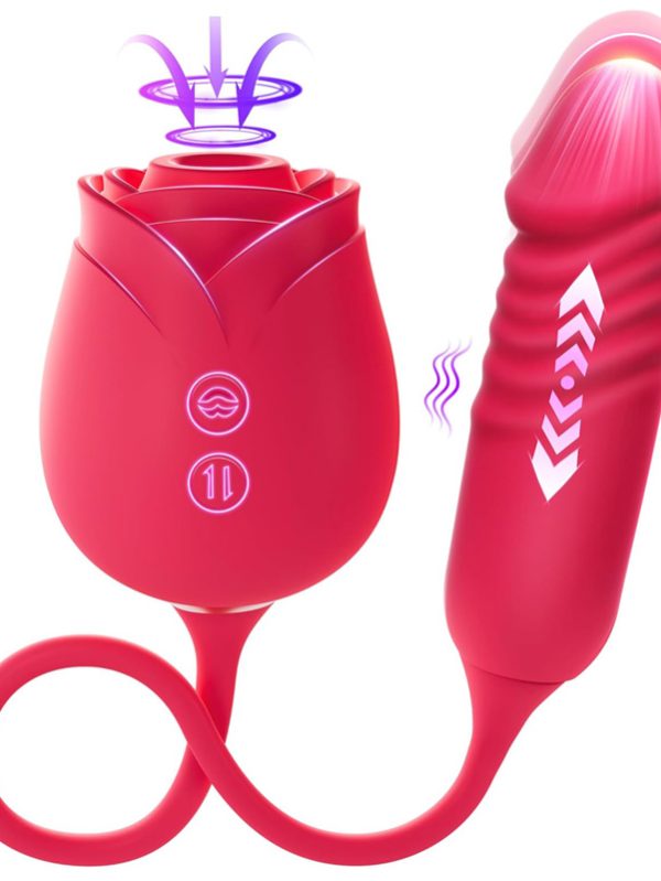 Vibrador Rosa Flor con Estimulación de Punto G y 10 Modos de Succión para Clítoris y Pezón
